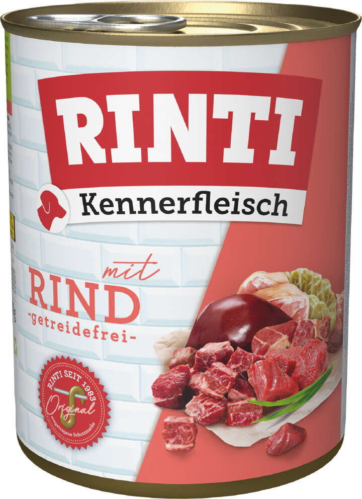 RINTI Hunde-Nassfutter Kennerfleisch mit Rind